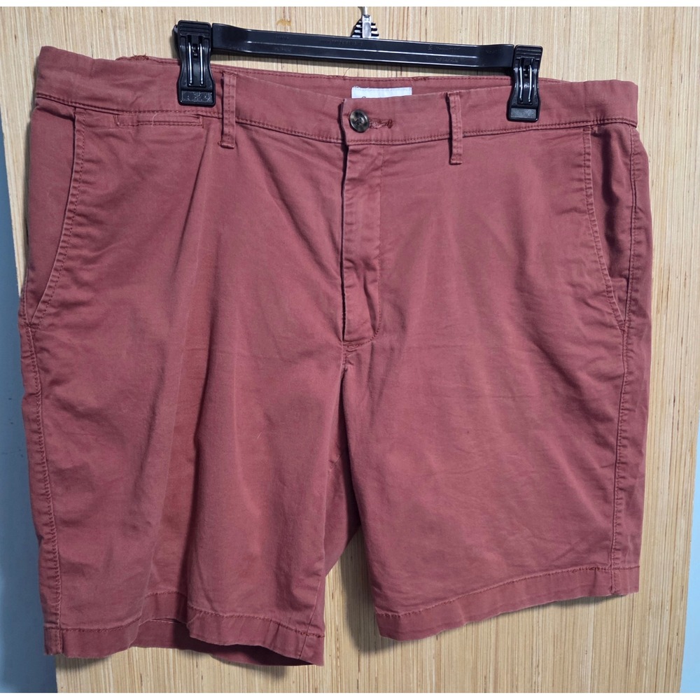 Goodfellow & Co Size 38 Mens Every Wear Chino Shorts Brick Red 9 Inch Inseam